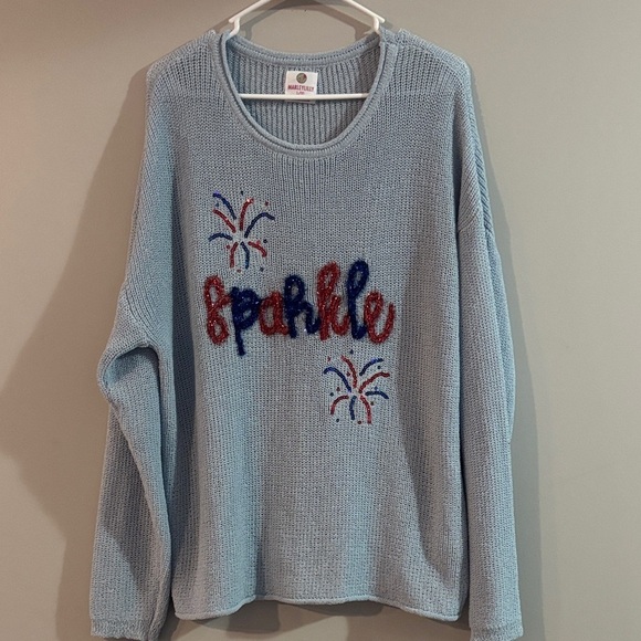 Marleylilly Sweaters - Stylish Blue Sweater with Sparkle Design
